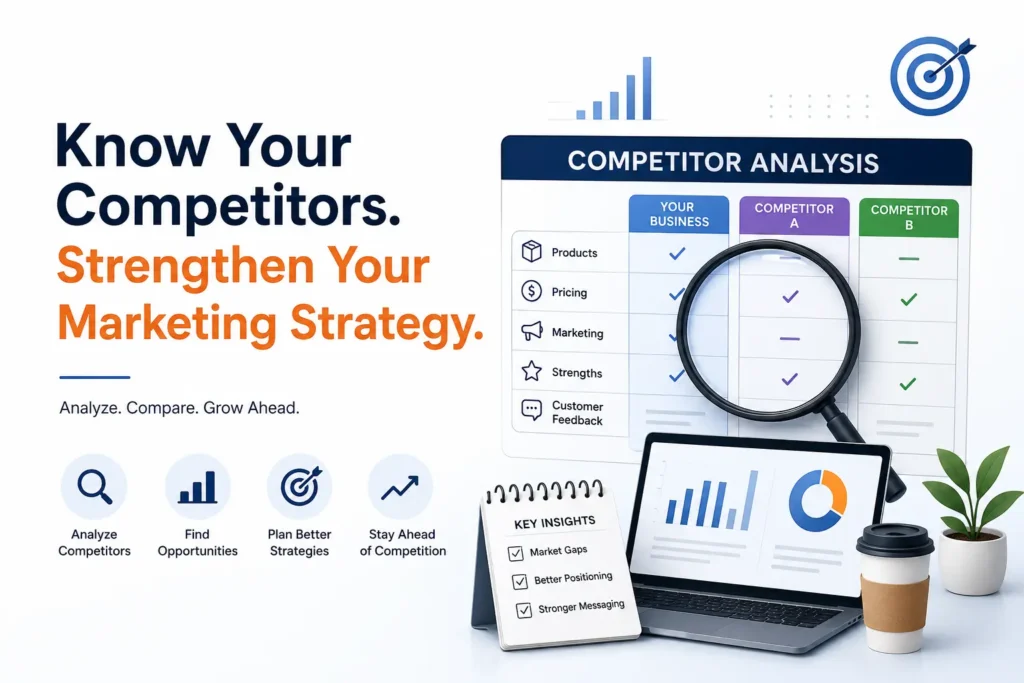 Competitor analysis dashboard for strengthening marketing strategy.